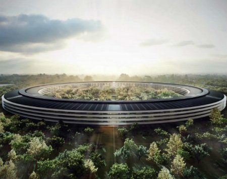 Строительство компанией Apple будущего кампуса в виде космического корабля